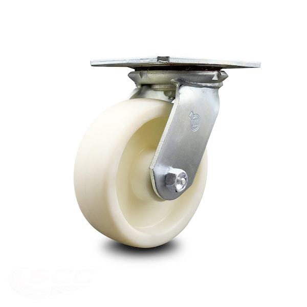 6 Inch Heavy Duty Top Plate Nylon Swivel Caster with Ball Bearing